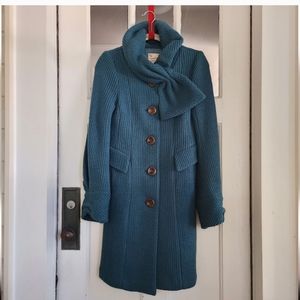 Teal wool coat